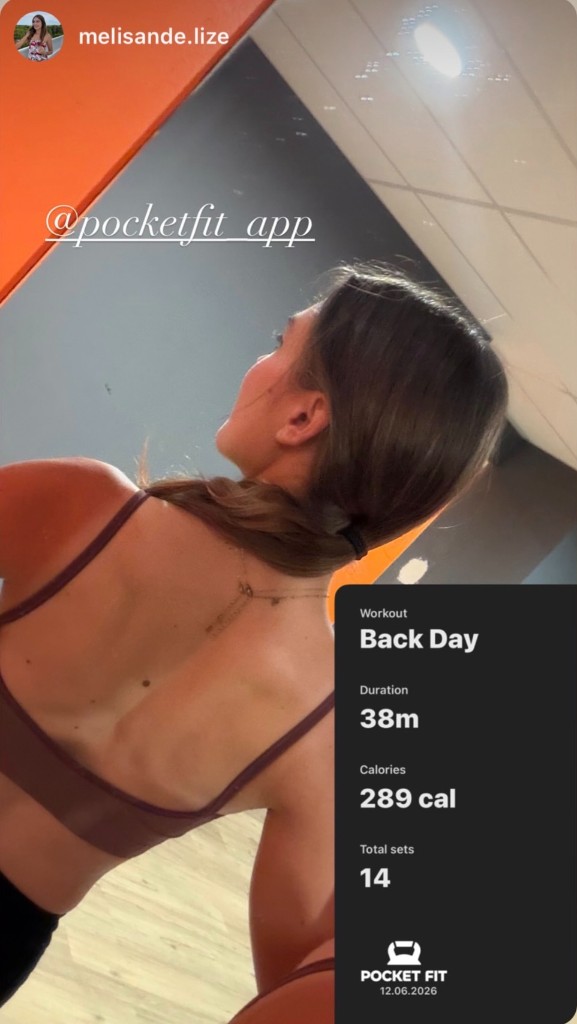 Pocket Fit story shared by @melisande.lize - Back Day workout