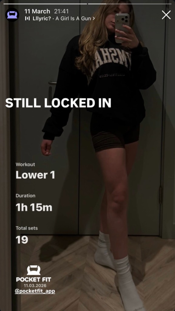 Pocket Fit story - Still locked in, Lower 1 workout